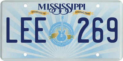 MS license plate LEE269