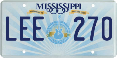 MS license plate LEE270
