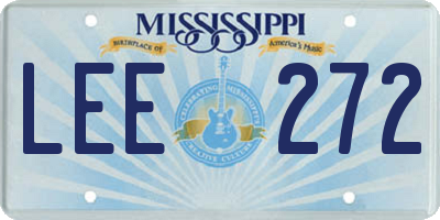 MS license plate LEE272