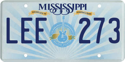 MS license plate LEE273
