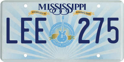 MS license plate LEE275
