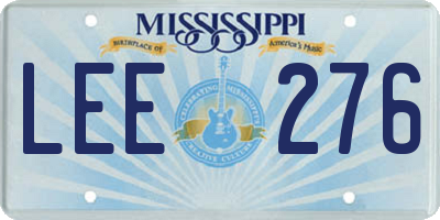 MS license plate LEE276