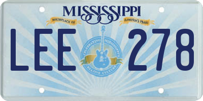 MS license plate LEE278