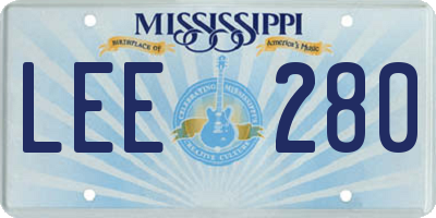 MS license plate LEE280