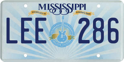 MS license plate LEE286