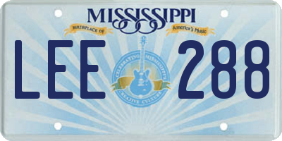 MS license plate LEE288