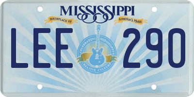 MS license plate LEE290
