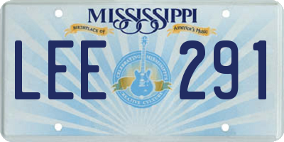 MS license plate LEE291