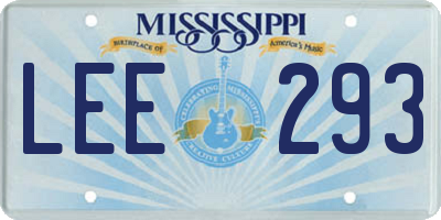 MS license plate LEE293