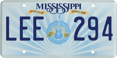 MS license plate LEE294