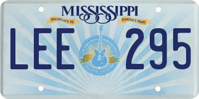 MS license plate LEE295