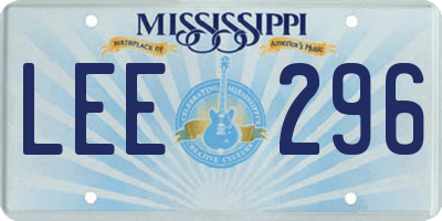 MS license plate LEE296