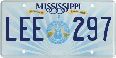 MS license plate LEE297