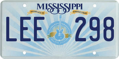 MS license plate LEE298