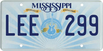 MS license plate LEE299