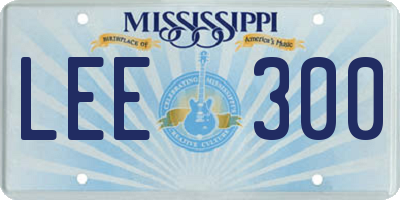 MS license plate LEE300