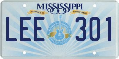 MS license plate LEE301