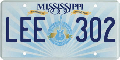MS license plate LEE302