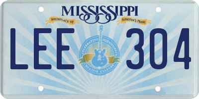 MS license plate LEE304