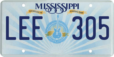 MS license plate LEE305