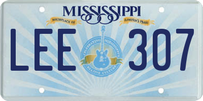 MS license plate LEE307