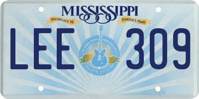 MS license plate LEE309