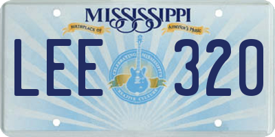 MS license plate LEE320