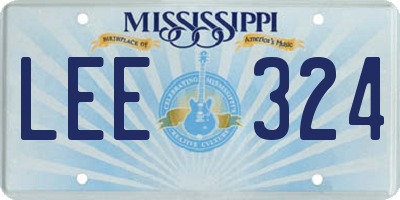 MS license plate LEE324
