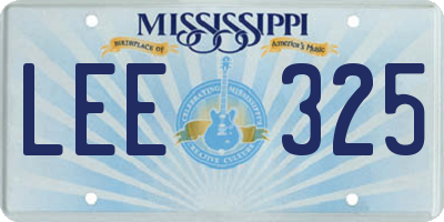 MS license plate LEE325