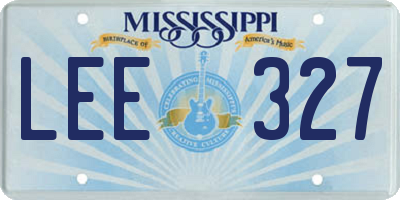 MS license plate LEE327