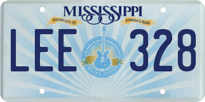 MS license plate LEE328