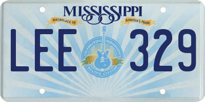 MS license plate LEE329