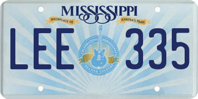 MS license plate LEE335