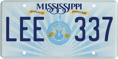 MS license plate LEE337