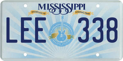 MS license plate LEE338