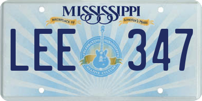 MS license plate LEE347