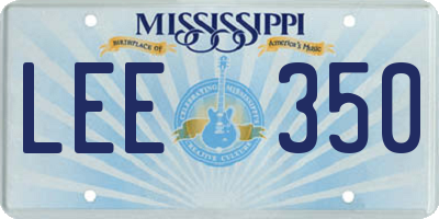 MS license plate LEE350