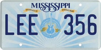 MS license plate LEE356
