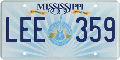 MS license plate LEE359