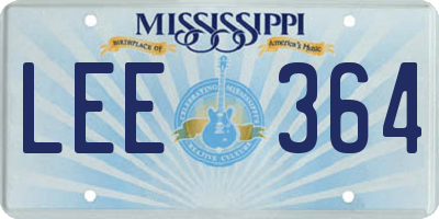 MS license plate LEE364
