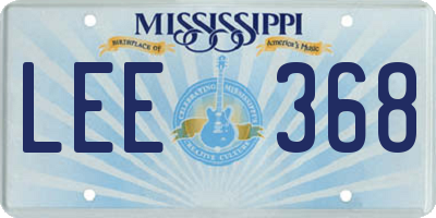MS license plate LEE368