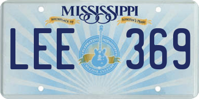 MS license plate LEE369