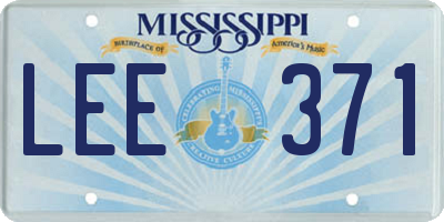 MS license plate LEE371