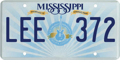 MS license plate LEE372