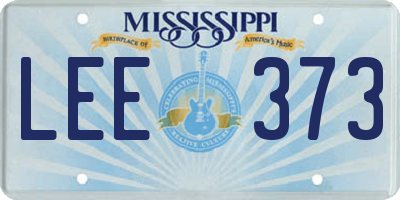 MS license plate LEE373