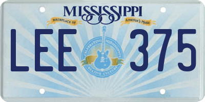 MS license plate LEE375