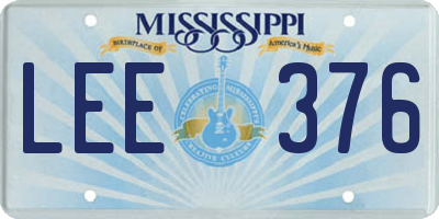 MS license plate LEE376