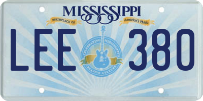 MS license plate LEE380