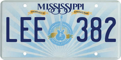 MS license plate LEE382