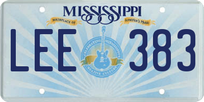 MS license plate LEE383